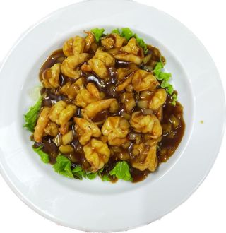 Gambas c/ molho de ostras