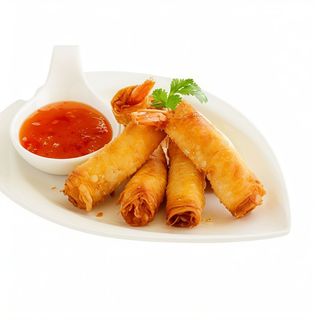 Langostinos thai fritos con papel de arroz (7 uds.)