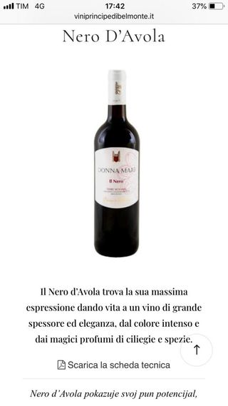 Nero d'Avola Principe di Belmonte.