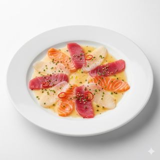 84. 12 Pezzi carpaccio misto carpaccio di salmone, tonno, branzino