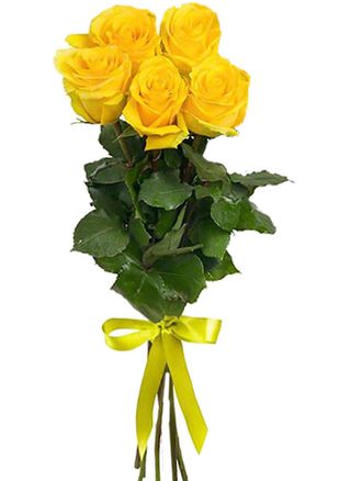 Bukiet z 5 róż żółtych 