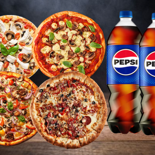 Combo 4 pizza+2 pepsi 2l