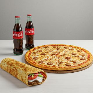 Menú pizza (28 cm.) + 1 durum