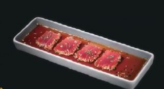 90. Tataki Tuna con ponzu (6 Pzs.)