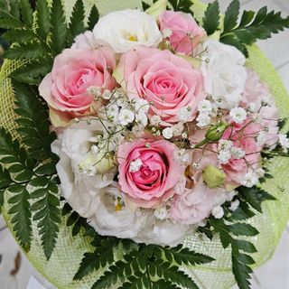 Bouquet rose miste gambo corto