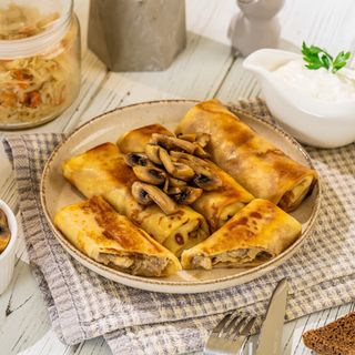 Млинці з куркою та грибами (3 шт) 270 г.