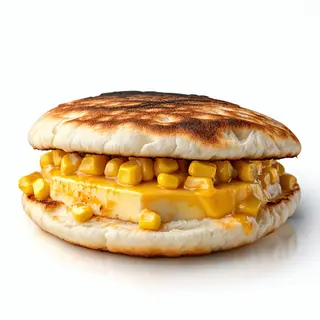 Arepa De Choclo Con Ración De Queso Y Mantequilla