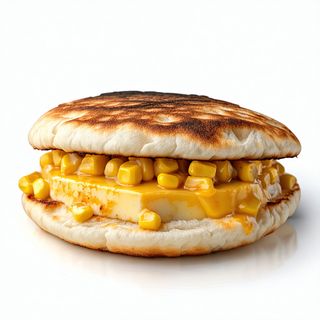 Arepa De Choclo Con Ración De Queso Y Mantequilla