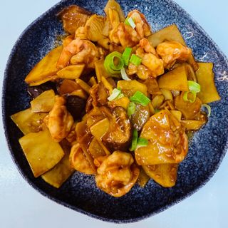 176. Langostinos Con Seta De Bambú