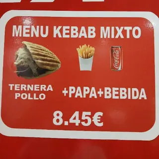 Menú Kebab Mixto Pan Pita