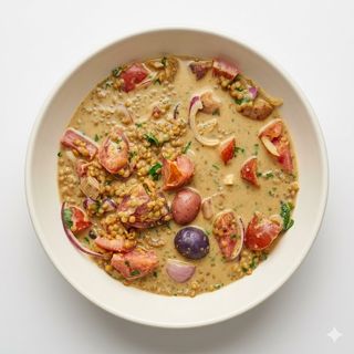 Curry de Lentejas y Verduras con Leche de Coco