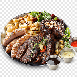 Parrilhada de Carne (3Pessoas) + Cogumelos Salteados + Bebida 1,5lt + 3 Sobremesas