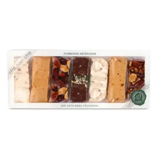 Caja de 7 Turrones Artesanos con Edulcorantes 35g Vicens Caja  245 Gr.