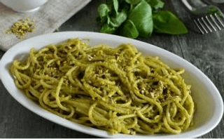 M04, spaghetti pesto di PISTACCHIO - 1 porzione  开心果香蒜面