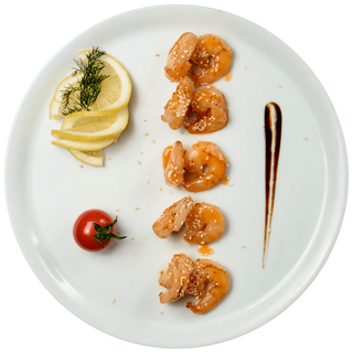 Скариди в  сладко–лютив сос и сусам (160г)