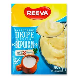 Пюре картопляне швидкого приготування Reeva зі смаком вершків (40г)