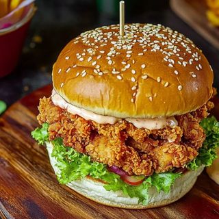 Fries Chicken Burger