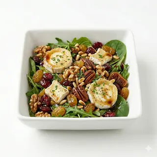 Ensalada Templada De Queso De cabra Y Frutos Secos
