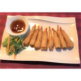 6.a. Rollitos de langostinos al curry (8 pzs.)