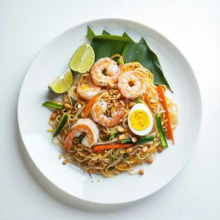 Pad thai con gamberi e verdure