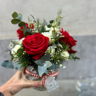 Mini ramito SV en pecera de cristal