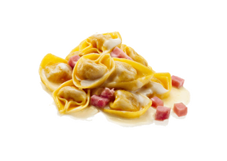 TORTELLINI BOLOGNESI CON PANNA E PROSCIUTTO