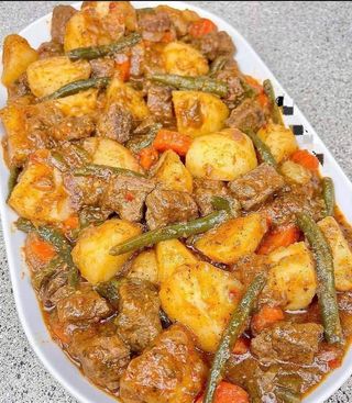 Pompe d terre sautées + viande