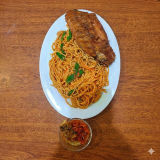 Jollof Spaghetti And Turkey