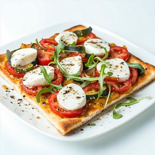 Foccacia cu mozzarella si legume