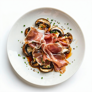 Setas a la plancha con jamón