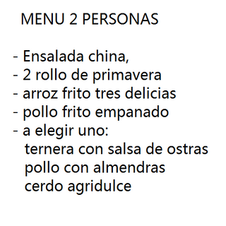Menú Para 2 Personas