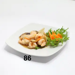 86.Gamberi Con funghi e bambù