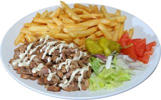 Shaorma la farfurie cu carne pui