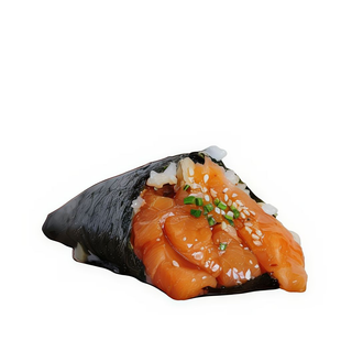 Temaki de salmón macerado
