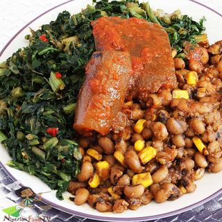 Nigerian Beans mixed with sweetcorn and veges