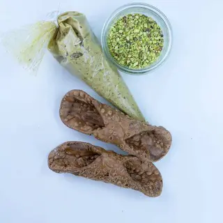 Kit para hacer cannoli medianos de Pistacho  - 10 piezas