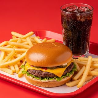 Beef Burger grande + patatine + bibita a scelta