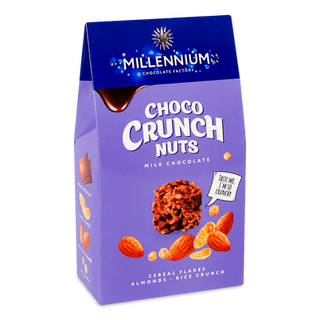 Цукерки Millennium Choco Crunch з мигдалем, злаковими пластівцями та рисовими кульками (100г)