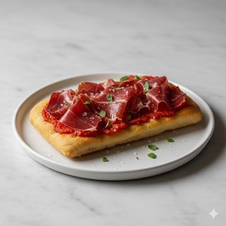 Focaccia Con Jamón Serrano Y Tumaka
