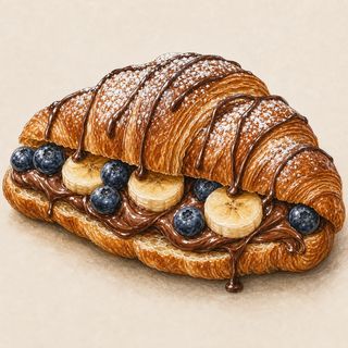 Croissant z nutellą i owocami 150g