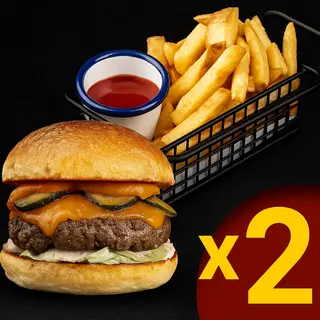 2 Becon burgers + 2 patatas fritas