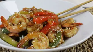 Gambas con verduras