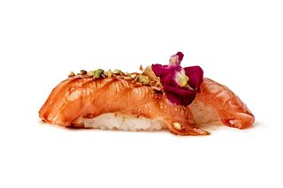 Nigiri sake scottato pistacchio - 2 pezzi