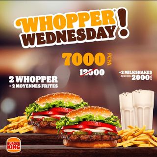 Whopper Wednesday + 2 Milkshakes
