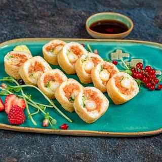 PAPIER SOJOWY Z TATAREM Z ŁOSOSIA I KREWETKAMI 6 szt