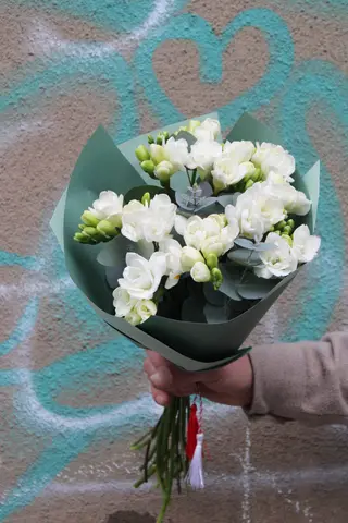 Buchet 15 fezii albe 