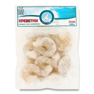 Креветки Polar Seafood чищені без хвоста сирі 21/25 (250г)