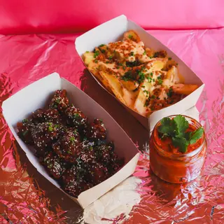 Zestaw Chicken Popcorn M + Duże Fryty + Kimchi