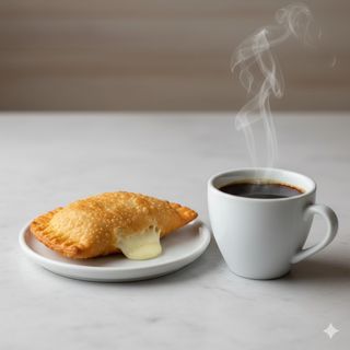 Desayuno empanada de queso + café