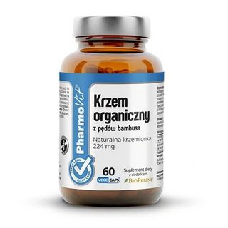 Krzem organiczny z pędów bambusa naturalna krzemionka 224 mg z dodatkiem BioPerine 60 kapsułek PharmoVit